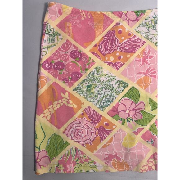 Vintage Lilly Pulitzer size large stretch Waist Mini Skirt tropical - Picture 3 of 5